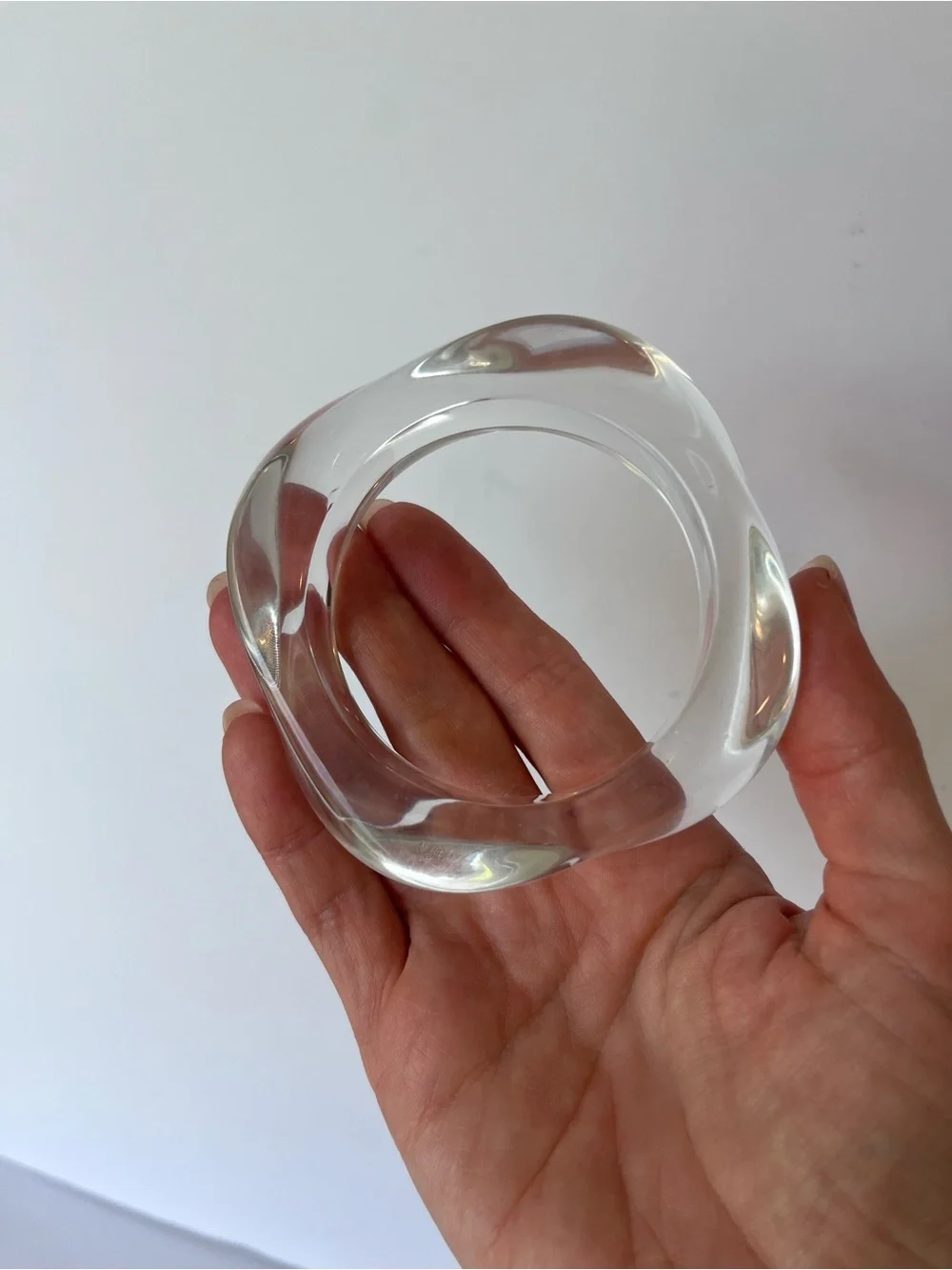 Vintage Bangles Set of 2 Blue Clear Retro